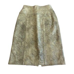 La Nauvelle Renaissance Vintage Leather Skirt Textured Unique Lined Size 6 Women